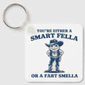 Smart Fella or Fart Smella Retro Frog Meme Funny キーホルダー (正面)
