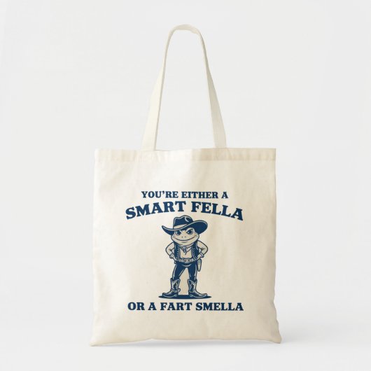 Smart Fella or Fart Smella Retro Frog Meme Funny トートバッグ (正面)