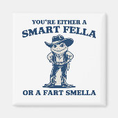 Smart Fella or Fart Smella Retro Frog Meme Funny マグネット (正面)