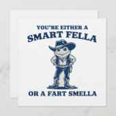 Smart Fella or Fart Smella Retro Frog Meme Funny 招待状 (正面/裏面)