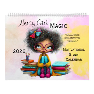 Smart Girl Motivational Study Wall Calendar 2026 カレンダー