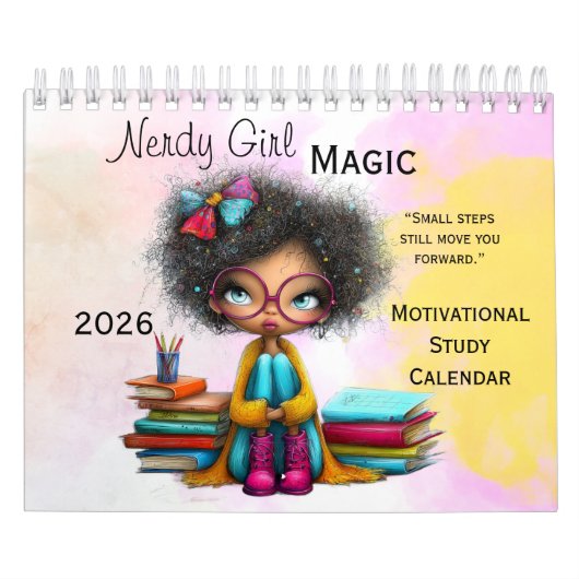 Smart Girl Motivational Study Wall Calendar 2026 カレンダー (カバー)