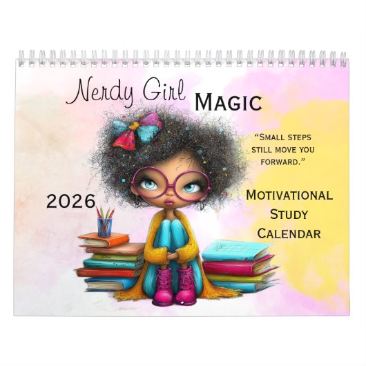 Smart Girl Motivational Study Wall Calendar 2026 カレンダー (カバー)