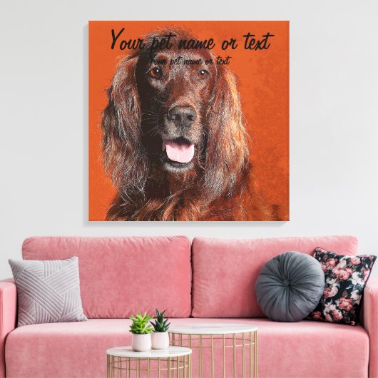 Smart Irish Setter Dog キャンバスプリント (インサイチュ (リビング))