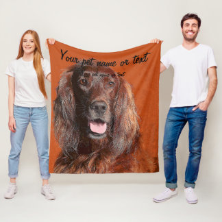 Smart Irish Setter Dog フリースブランケット