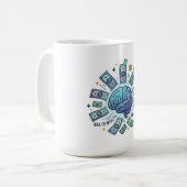 Smart Money Idea To Wealth Entrepreneur Brain コーヒーマグカップ (正面左)