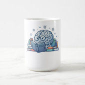 Smart Nerd Brain Reading Books Cute Bookworm コーヒーマグカップ (中央)