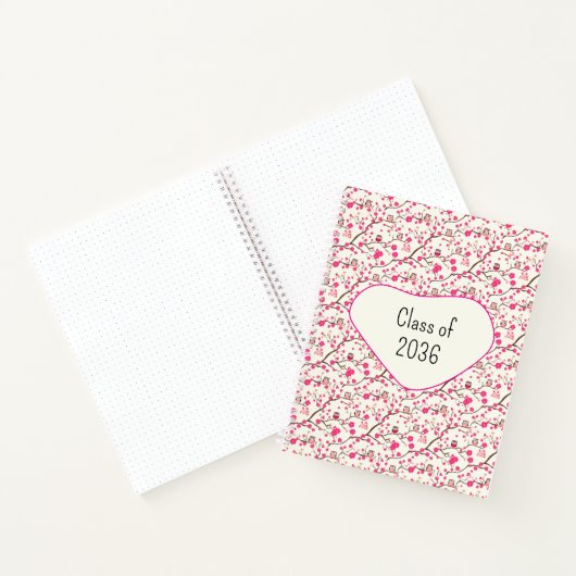 Smart Owls with Pink Blossoms, ノートブック (内部)