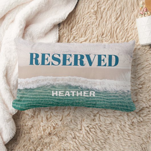 SMART! 🏖️ Personalized "Reserved" Beach Pillow   ランバークッション (ブランケット)