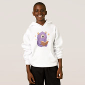 Smart Reading Monster Kids Hoodie — Purple Book  (正面フル)