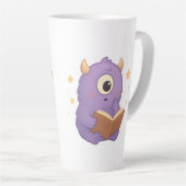Smart Reading Monster Kids Mug — Purple Study カフェラテマグ (右アングル)