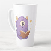 Smart Reading Monster Kids Mug — Purple Study カフェラテマグ (左アングル)