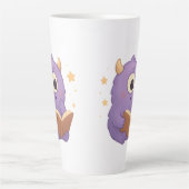Smart Reading Monster Kids Mug — Purple Study カフェラテマグ (正面)