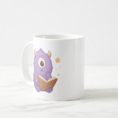 Smart Reading Monster Kids Mug — Purple Study コーヒーマグカップ (正面左)