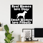 Smart Women Love Pitbulls Poster ポスター (ホームオフィス)