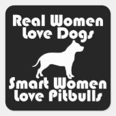 Smart Women Love Pitbulls Square Sticker スクエアシール (正面)