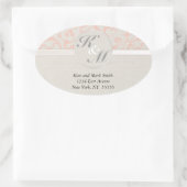 SmartElegance Coralイニシャル&アドレスステッカー 楕円形シール (バッグ)