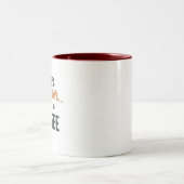 Smarter Thanks to Coffee Mug – Funny Caffeine Text ツートーンマグカップ (中央)