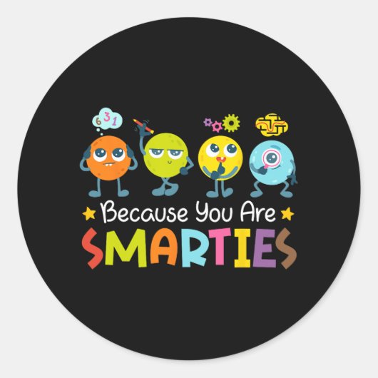 Smartiesテスト日先生テスト日試験 ラウンドシール (正面)