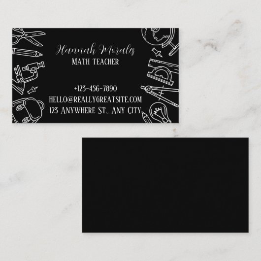 SmartMath Tutoring Services 名刺 (正面/裏面)