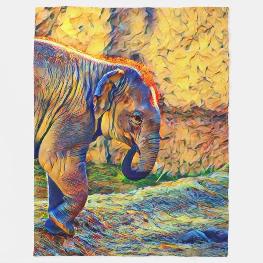 smartmix動物 – 象ベビー フリースブランケット (正面)