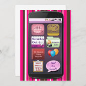SmartPhoneのバースデーパーティ招待状 招待状 (正面/裏面)