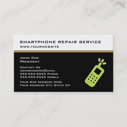 Smartphoneの修理サービスの名刺 名刺 (正面)