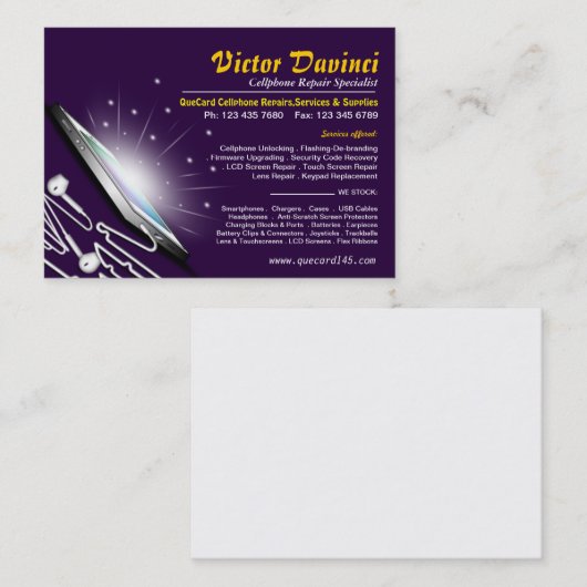 Smartphoneの鍵が開くか、または修理またはサービス業カード 名刺 (正面/裏面)