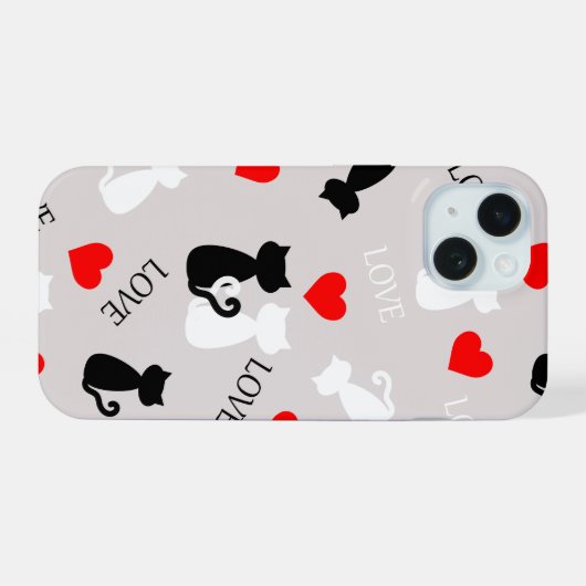 Smartphone case with cats iPhone 15ケース (裏面横)