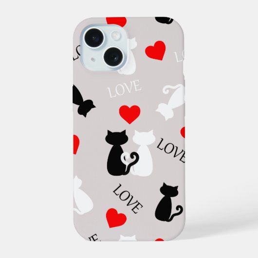Smartphone case with cats iPhone 15ケース (裏面)