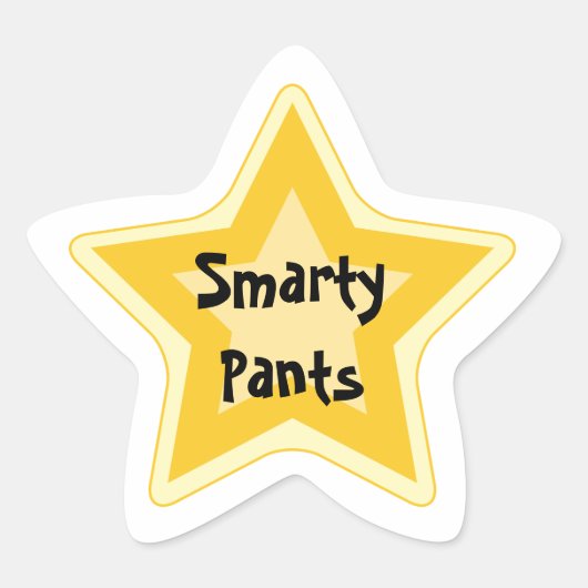 Smarty Pants – 皮肉な金ゴールドスター賞 星シール (正面)
