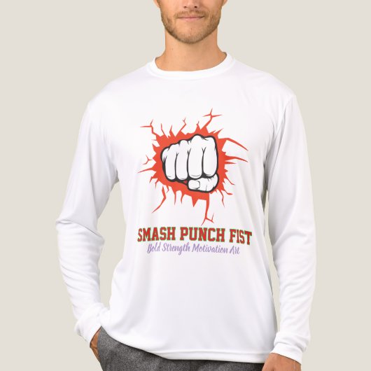 Smash Punch Fist – Bold Strength Motivation Art トライブレンドＴシャツ (正面)