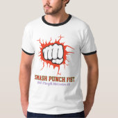 Smash Punch Fist – Bold Strength Motivation Art Tシャツ (正面)