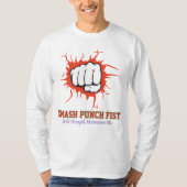Smash Punch Fist – Bold Strength Motivation Art Tシャツ (正面)
