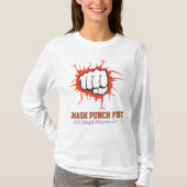 Smash Punch Fist – Bold Strength Motivation Art Tシャツ (正面)