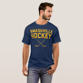 Smashvilleのホッケーのオールドスタイルのワイシャツ Tシャツ (正面フル)