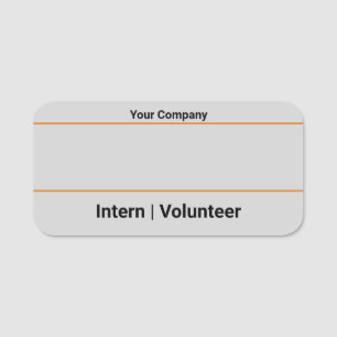 SMBインターンボランティアの一時的な役割グレー乾燥消去 名札