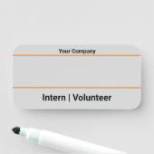 SMBインターンボランティアの一時的な役割グレー乾燥消去 名札 (インサイチュ)