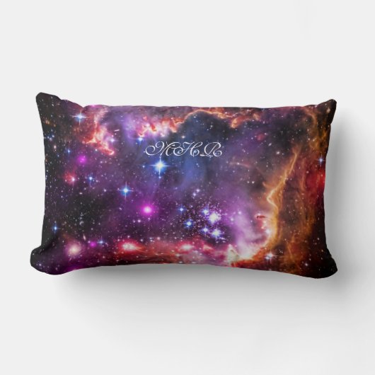 SMCのあなたのモノグラムのイニシャルの星明かりのウィングチップ ランバークッション (正面)