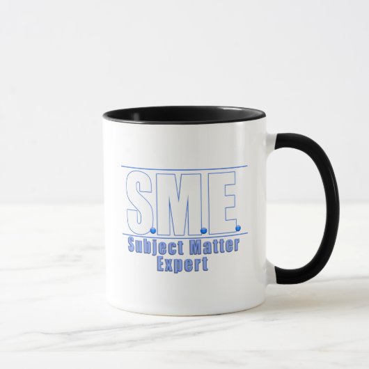SMEのロゴの件名の専門家WHITE/BLUE マグカップ (右)