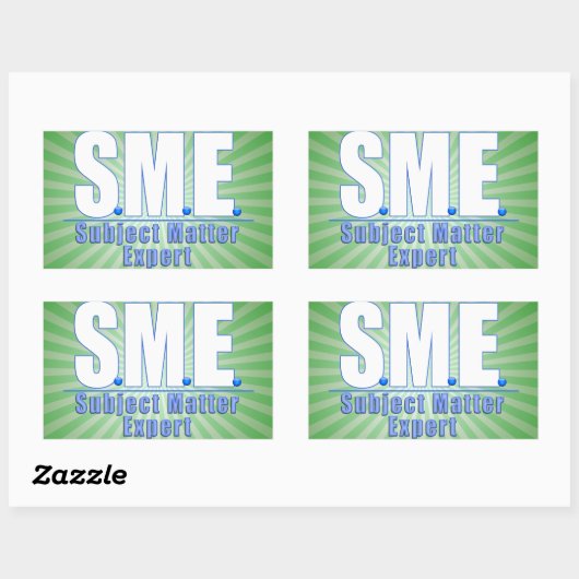 SMEロゴ対象事項エキスパート白/青 長方形シール (シート)