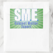 SMEロゴ対象事項エキスパート白/青 長方形シール (バッグ)