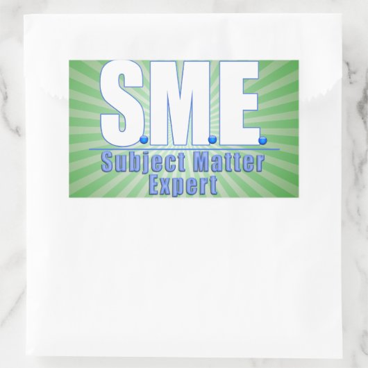 SMEロゴ対象事項エキスパート白/青 長方形シール (バッグ)