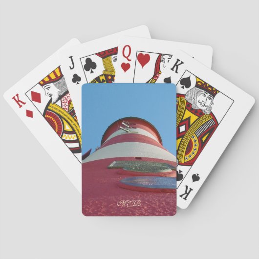 Smeatonのタワー、プリマスのくわ-モノグラム トランプ (裏面)