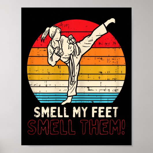 Smell Feet Girl Ponytail Kick Karate Taekwondo Kun ポスター (正面)
