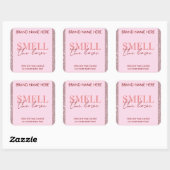 Smell The Love Custom Pink Glitter Candle Label スクエアシール (シート)