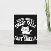 Smella Cat Smart Fart Humor Spoonerism Fella Fun カード (正面)