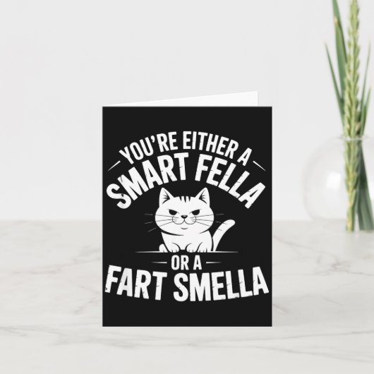 Smella Cat Smart Fart Humor Spoonerism Fella Fun カード (正面)