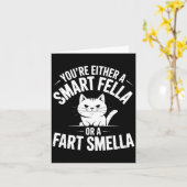Smella Cat Smart Fart Humor Spoonerism Fella Fun カード (黄色い花)