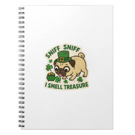 Smelling Treasure Pug St.Patrick's Day ノートブック